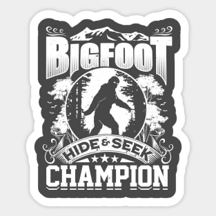 Hide & Seek Champion Funny Bigfoot Sasquatch Tee Sticker